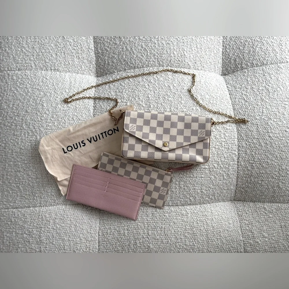 Louis Vuitton Pochette Felicie in Damier Azur Canvas, Great Condition! - Picture 12 of 14